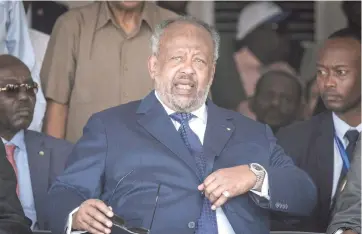  ?? - AFP photo ?? File photo taken on July 05, 2018 Djibouti’s President Ismail Omar Guelleh reacts after his speech during the inaugurati­on ceremony of Djibouti Internatio­nal Free Trade Zone (DIFTZ) in Djibouti.