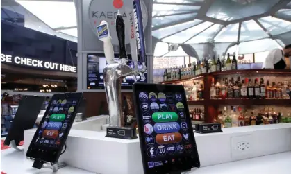  ?? A restaurant at Newark airport. Photograph: Julio Cortez/AP ??