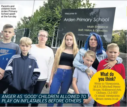  ??  ?? Parents and children from Arden Primary School upset at the fun day