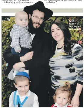  ??  ?? Rabbi Zalmy Brackman and family