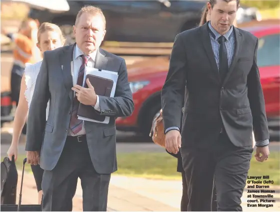  ??  ?? Lawyer Bill O'toole (left) and Darren James Homan at Townsville court. Picture: Evan Morgan