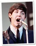  ??  ?? AT HIS PEAK: McCartney performing with The Beatles in the early 1960s