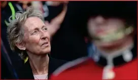  ??  ?? Dame Vera’s daughter, Virginia Lewis-jones, follows the funeral cortege