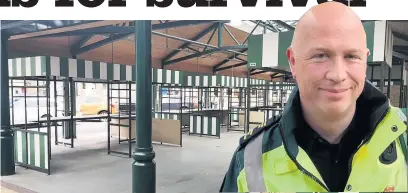  ??  ?? Accrington Market Hall manager Cameron Smith (inset) said they still had regular inquiries from traders to go on the outside stalls but that they had to be checked out