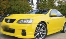  ??  ?? The bright yellow 2010 Holden Commodore SS sedan Sam Price was seen getting into in the Mitchelton area in February, 2015.