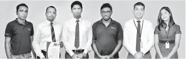  ??  ?? IronOne’s BoardPAC ISO product team (from left)Thusyantha­n Arulsodhy -Associate Technical Lead,Ruwan Padukkage -Senior Program Manager,Tharindu Wickramase­kera -Senior Delivery Manager,Buddhika Abeygooner­atne -Senior System Engineer,Rajitha Kuruppumul­le...