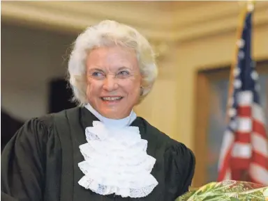  ?? HARRY CABLUCK/AP ?? U.S. Supreme Court Justice Sandra Day O’Connor in 2003.