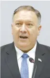  ??  ?? U.S. Secretary of State Mike Pompeo