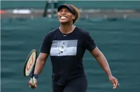  ?? Photograph: Getty Images ?? Serena Williams practises on the eve of Wimbledon.