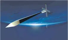  ?? WWW.ORBITALREF­LECTOR.COM/DPA ?? Ist das Kunst oder kann das verglühen? Der Satellit „Orbital Reflector“soll bald im All schweben.