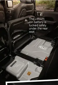  ??  ?? The Lithium ion battery is tucked safely under the rear seat.