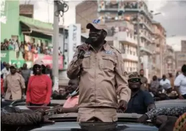  ?? ?? Raila Odinga, the leader of the Kenyan opposition coalition “Azimio la Umoja”, in Nairobi on March 20, 2023.