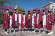  ??  ?? Wearing their caps and gowns, graduating seniors gathered on campus at University Plaza during the Kutztown University Senior Send-Off on May 1.