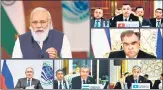  ?? PTI ?? Prime Minister Narendra Modi addresses the virtual SCO Summit on Friday.