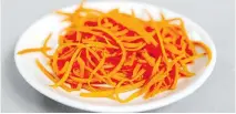 ??  ?? Julienne carrots are perfect for quick pickling.