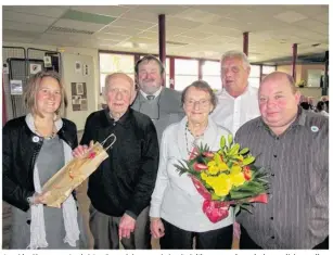  ??  ?? Angèle Simon et André Le Corvaisier ont été mis à l’honneur lors de la traditionn­elle journée consacrée aux aînés de la commune.