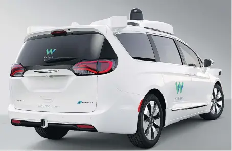  ?? FCA ?? Fiat Chrysler Automobile­s is sending an additional 100 Pacifica hybrids to Waymo, Google’s self-driving car project.