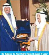  ??  ?? His Highness the Amir Sheikh Sabah Al-Ahmad Al-Jaber Al-Sabah meets with Al-Ahmadi Governor Sheikh Fawaz Al-Khaled Al-Hamad Al-Sabah.