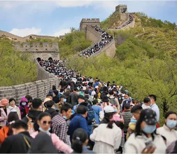  ?? ?? One of China’s historical attraction­s which attracts millions of tourist, The Great Wall of China