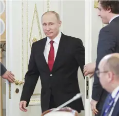  ?? (Dmitri Lovetsky/Reuters) ?? RUSSIAN PRESIDENT Vladimir Putin enters a hall on the sidelines of the St. Petersburg Internatio­nal Economic Forum (SPIEF) yesterday.