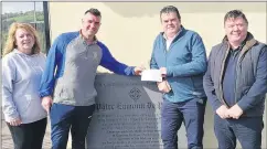  ?? ?? Pa Lyons receiving his €1,000 prize from April’s Split the Bucket draw. Included are Lindsay Murphy, Kieran Geary and Johnny Geary.