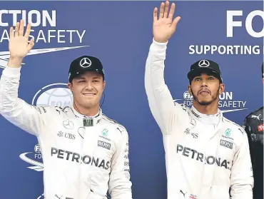  ??  ?? ■
Lewis Hamilton was almost half a second quicker than Mercedes team-mate Nico Rosberg.