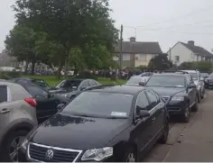  ??  ?? Traffic chaos in Corish Park early Wednesday morning.