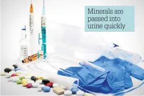  ??  ?? Minerals are passed into urine quickly