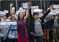  ??  ?? Sharice Davids (left) won a House seat in Kansas.