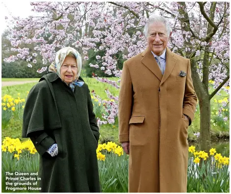  ??  ?? The Queen and Prince Charles in the grounds of Frogmore House