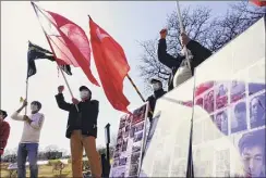  ??  ?? At the rally, participan­ts of different ethnicitie­s and faiths called attention to the abuses sustained by demonstrat­ors in Myanmar and urged the release of political prisoners.