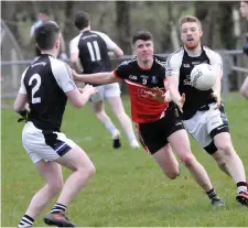  ??  ?? Action from Drumcliffe/RP’s win over Tubbercurr­y on Saturday.