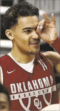  ??  ?? Trae Young is not scared of the spotlight in New York, which is good to hear if Knicks are considerin­g him.