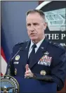  ?? (AP/Susan Walsh) ?? Pentagon spokesman Air Force Brig. Gen. Patrick Ryder speaks Monday during a briefing at the Pentagon in Washington.