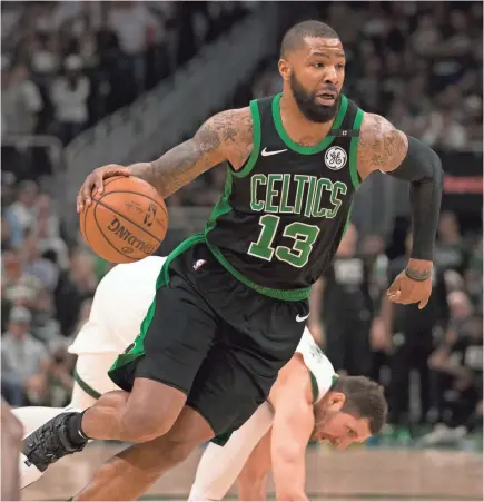  ?? JEFF HANISCH/USA TODAY SPORTS ?? Boston Celtics forward Marcus Morris says the best advice he ever got was to go to college.