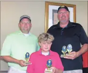  ?? / Contribute­d ?? Catoosa County Sheriff Gary Sisk (right) and his team celebrate after the tournament.