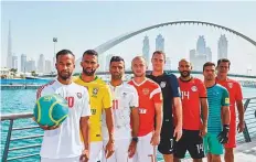  ?? Courtesy: DSC ?? The captains of the eight participat­ing teams at the official photoshoot on the Bridge of Tolerance.