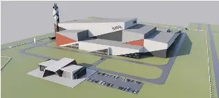  ?? SIRRL ?? A computer render of what a proposed waste-toenergy plant near Glenavy could look like.