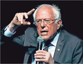  ?? ROGELIO V. SOLIS/AP ?? Former presidenti­al candidate Bernie Sanders’ “Where We Go From Here” is out in October — just in time for the midterm elections.
