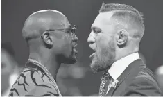  ?? STEVE FLYNN, USA TODAY SPORTS ?? If Conor McGregor, right, gets into Floyd Mayweather Jr.’ s head, McGregor could find an opening to exploit.
