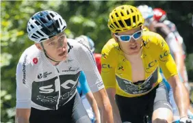  ?? Photo / AP ?? Chris Froome (left) and Geraint Thomas are vying for the title.