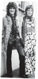  ??  ?? Stardust in the suburbs: David Bowie in Beckenham and (above) marrying Angie in 1970