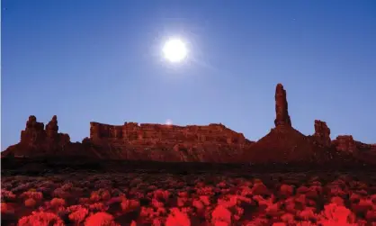  ?? Photograph: Jim Lo Scalzo/EPA ?? Sandstone buttes rise from the Valley of the Gods under a full moon in Bears Ears national monument, Utah, which Donald Trump reduced in size by 85%.
