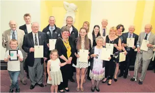  ??  ?? The town’s most dedicated Maxonians were honoured at the Macclesfie­ld Mayor’s Civic Awards.