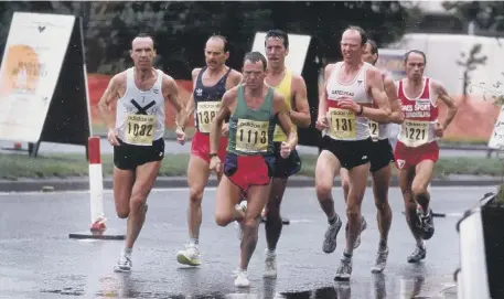  ??  ?? Dave Hill competing in the 1992 World Masters 25km Championsh­ips