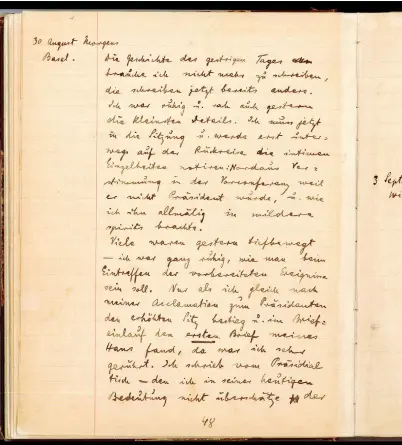  ?? (Copyright Central Zionist Archives, Jerusalem) ?? RIGHT: FIFTH diary of Theodor Herzl. On the bottom right, on September 3rd, 1897, Herzl notes: ‘“In Basel habe ich den Judenstaat gegründet” (In Basel I created the Jewish State).’