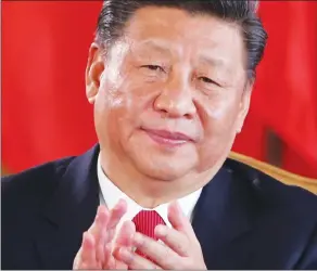  ?? AP PHOTO ?? China’s President Xi Jinping applauds during the signing of agreements between Portugal and China Wednesday.