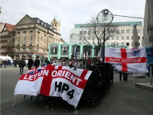  ?? (PA) ?? The fans' occupation in the town centre was one thing, but chanting about the war was shameful