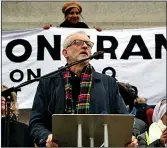  ??  ?? GAFFE: Jeremy Corbyn at rally yesterday