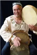  ??  ?? Kosimov from Uzbekistan is globally recognised as a master of doyra (frame drum with metal rings) and an ambassador of Uzbek culture.